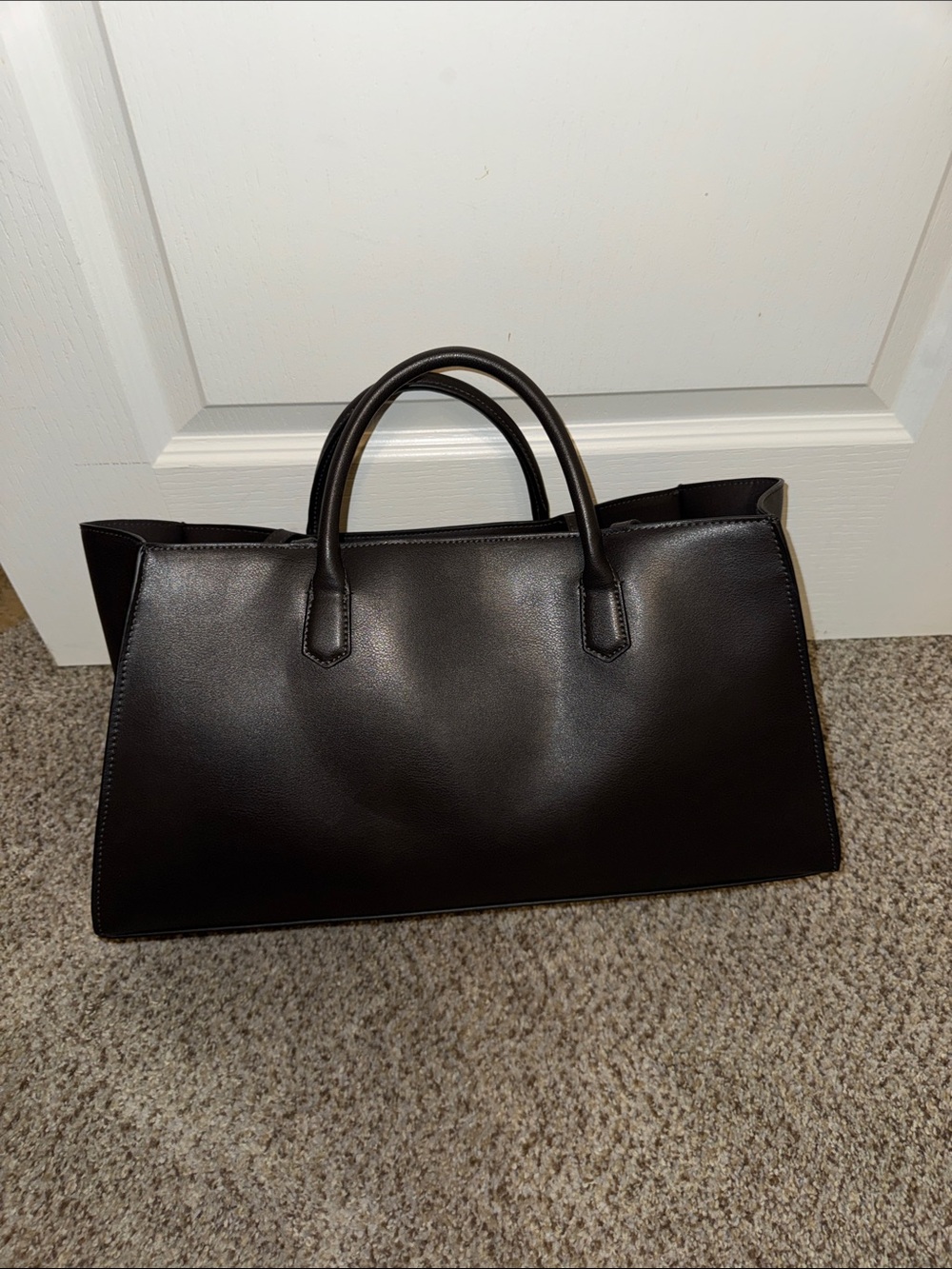 H&M Classic dark Brown faux Leather Tote Bag for women
